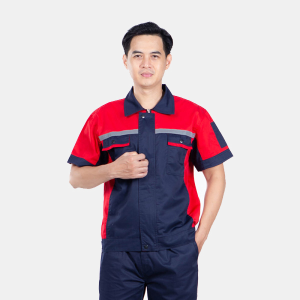 Quần áo bảo hộ lao động Evinz AV60 tay ngắn, form chuẩn cho kỹ sư, kỹ thuật