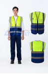 Áo gile phản quang chất liệu cao cấp, thoáng khí, phối màu nổi bật AV64, Màu xanh nõn chuối phối đen
