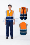 Áo gile phản quang chất liệu cao cấp, thoáng khí, phối màu nổi bật AV64, Màu xanh nõn chuối phối đen