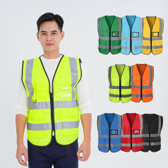 Áo gile phản quang chất lượng cao có túi hộp tiện lợi AV32, Màu xanh chuối