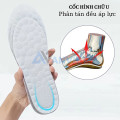 Lót giày thể thao 4D massage huyệt vị chất liệu cao su mềm, đàn hồi tốt L114, Mặt xám - Đệm trắng - Size 39/40