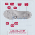 Lót giày thể thao 4D massage huyệt vị chất liệu cao su mềm, đàn hồi tốt L114, Mặt xám - Đệm trắng - Size 39/40