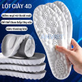 Lót giày thể thao 4D massage huyệt vị chất liệu cao su mềm, đàn hồi tốt L114, Mặt xám - Đệm trắng - Size 39/40