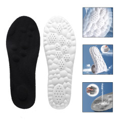 Lót giày thể thao 4D massage huyệt vị chất liệu cao su mềm, đàn hồi tốt L114, Mặt xám - Đệm trắng - Size 39/40