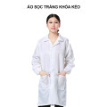 Áo choàng phòng sạch chống bụi, chống tĩnh điện cho công nhân thực phẩm S103, Size M - Màu xanh khóa kéo