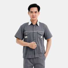 [Siêu khuyến mãi] Quần áo bảo hộ lao động Evinz AV26 cho kỹ sư kỹ thuật ngắn tay thoáng mát, Size L - Vải kaki liên doanh