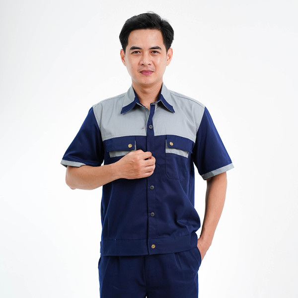[Siêu khuyến mãi] Quần áo bảo hộ lao động Evinz AV29 ngắn tay cho kỹ sư, nhân viên kỹ thuật