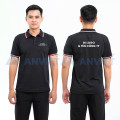 Áo polo đồng phục màu đen P02, Size M - Vải cá sấu mè