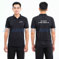 Áo polo đồng phục màu đen vải thoáng mát P06, Size S - Vải cá sấu mè