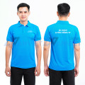 Áo phông đồng phục màu xanh dương P14, Size L - Vải cá sấu mè