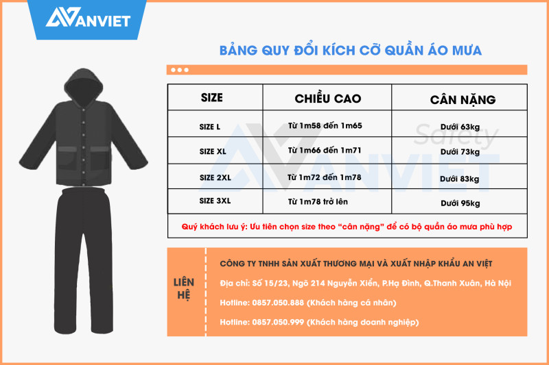 hướng dẫn chọn size