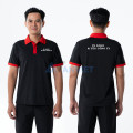 Áo polo đồng phục màu đen phối cổ đỏ P18 bền màu, thoáng mát, Size L - Vải cá sấu mè