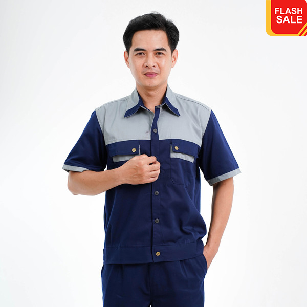 [Siêu khuyến mãi] Quần áo bảo hộ lao động Evinz AV29 ngắn tay cho kỹ sư, nhân viên kỹ thuật