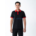 Áo polo đồng phục màu đen phối cổ đỏ P18 bền màu, thoáng mát, Size M