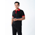 Áo polo đồng phục màu đen phối cổ đỏ P18 bền màu, thoáng mát, Size M