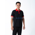 Áo polo đồng phục màu đen phối cổ đỏ P18 bền màu, thoáng mát, Size M