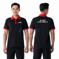 Áo polo đồng phục màu đen phối cổ đỏ P18 bền màu, thoáng mát, Size M