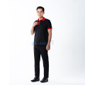 Áo polo đồng phục màu đen phối cổ đỏ P18 bền màu, thoáng mát, Size M