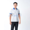 Áo polo đồng phục màu trắng phối cổ xanh P19, Size M
