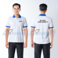 Áo polo đồng phục màu trắng phối cổ xanh P19, Size M