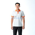 Áo polo đồng phục màu trắng phối cam nổi bật P23, Size L