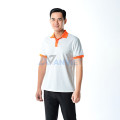 Áo polo đồng phục màu trắng phối cam nổi bật P23, Size L