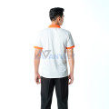Áo polo đồng phục màu trắng phối cam nổi bật P23, Size L