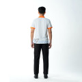 Áo polo đồng phục màu trắng phối cam nổi bật P23, Size L