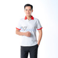 Áo polo đồng phục màu trắng phối đỏ P20 bền, đẹp, thoáng mát, Size M
