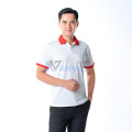 Áo polo đồng phục màu trắng phối đỏ P20 bền, đẹp, thoáng mát, Size M