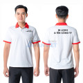 Áo polo đồng phục màu trắng phối đỏ P20 bền, đẹp, thoáng mát, Size M