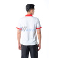 Áo polo đồng phục màu trắng phối đỏ P20 bền, đẹp, thoáng mát, Size M