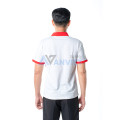 Áo polo đồng phục màu trắng phối đỏ P20 bền, đẹp, thoáng mát, Size M
