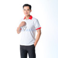 Áo polo đồng phục màu trắng phối đỏ P20 bền, đẹp, thoáng mát, Size M