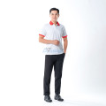 Áo polo đồng phục màu trắng phối đỏ P20 bền, đẹp, thoáng mát, Size M