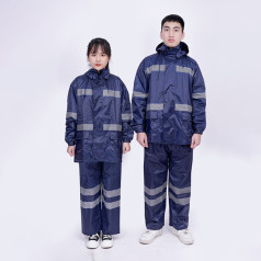 Bộ áo mưa phản quang màu tím than chống thấm vượt trội A13, Size L