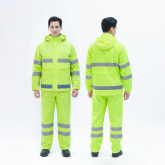Bộ quần áo mưa phản quang cảnh sát giao thông loại 2 A10, Size L