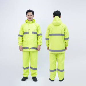 Bộ quần áo mưa phản quang thiết kế có mũ cao cấp A12