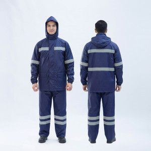 Bộ áo mưa phản quang màu tím than chống thấm vượt trội A13