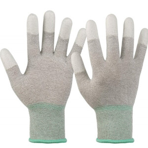 Găng tay sợi Carbon phủ ngón PU chống tĩnh điện T122, Size M