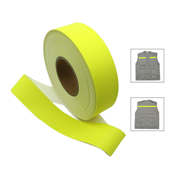 Dây vải phản quang polyester hỗ trợ quan sát ban đêm, vàng chanh 2.5cmx100m PQ07