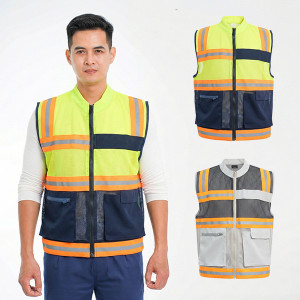 Áo gile phản quang Delta phối lưới cao cấp AV79, Size L - Màu vàng neon