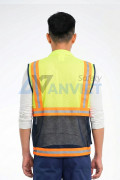 Áo gile phản quang Delta phối lưới cao cấp AV79, Size L - Màu vàng neon