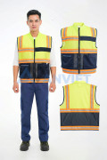 Áo gile phản quang Delta phối lưới cao cấp AV79, Size L - Màu vàng neon