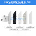 Khẩu trang 3M 9541 than hoạt tính khử mùi, lọc bụi đạt chuẩn N95 H102