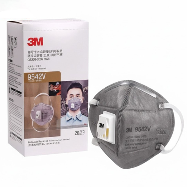 Khẩu trang 3M 9542V có van lọc kết hợp than hoạt tính H105