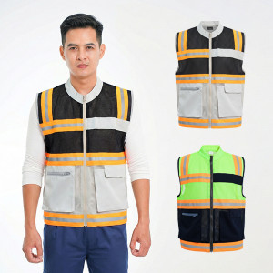 Áo gile phản quang Delta phối lưới cao cấp AV79