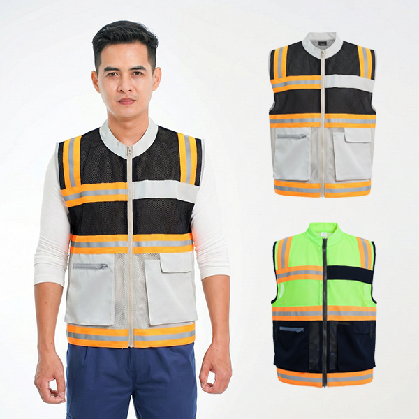 Áo gile phản quang Delta phối lưới cao cấp AV79