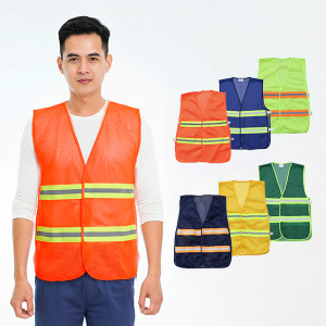 Áo gile phản quang vải lưới thoáng mát, thun hai bên giá rẻ AV65