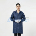Áo choàng phòng sạch chống bụi, chống tĩnh điện S121, Size M - Màu tím than cúc cài